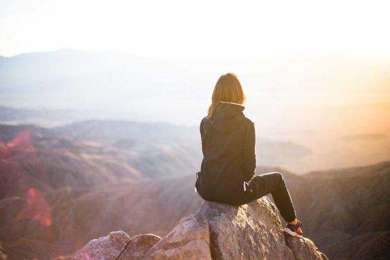 Woman on mountain