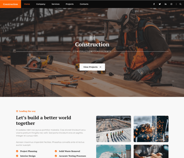 Construction template