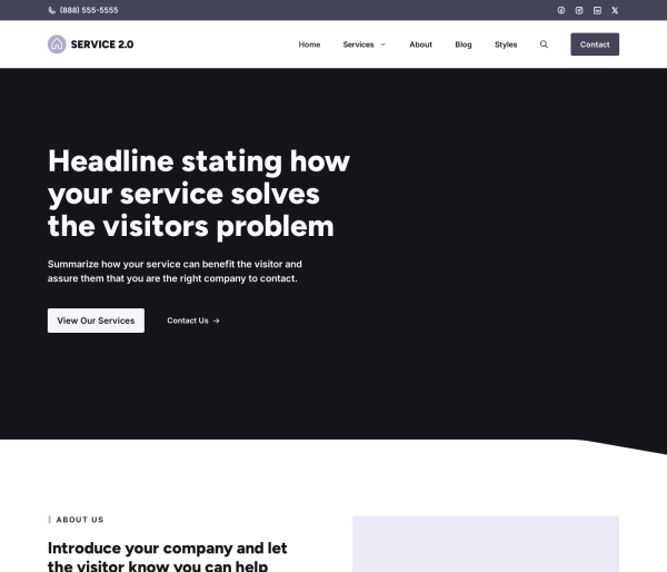 Service 2.0 template