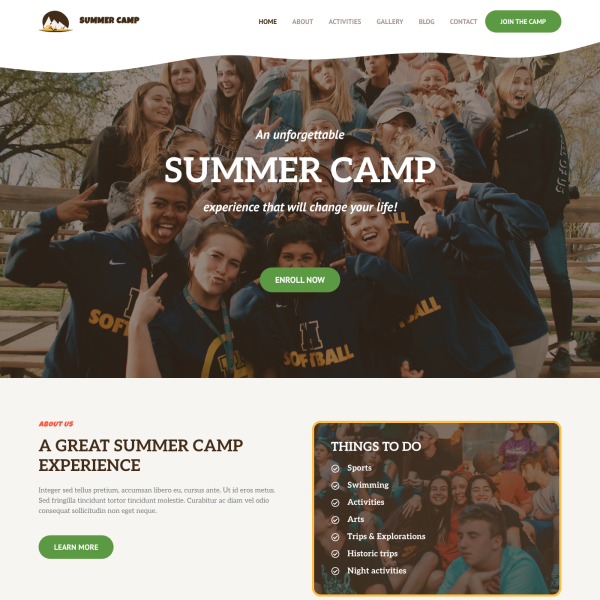 Plantilla Summer Camp