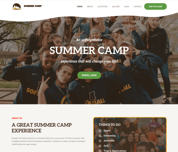 Summer Camp template