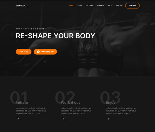 Workout template