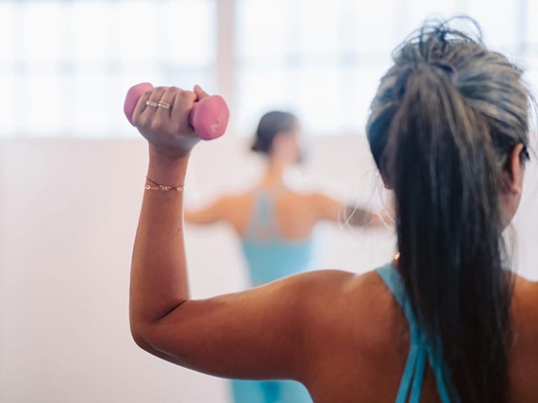 Woman lifting weights