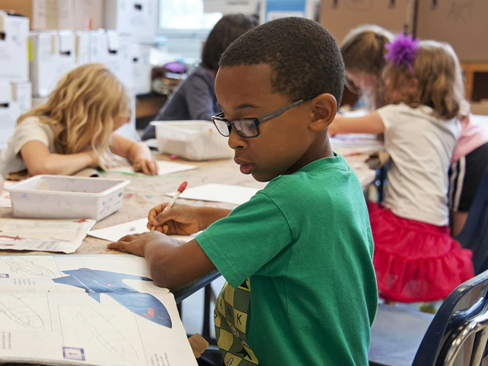 Boy learning
